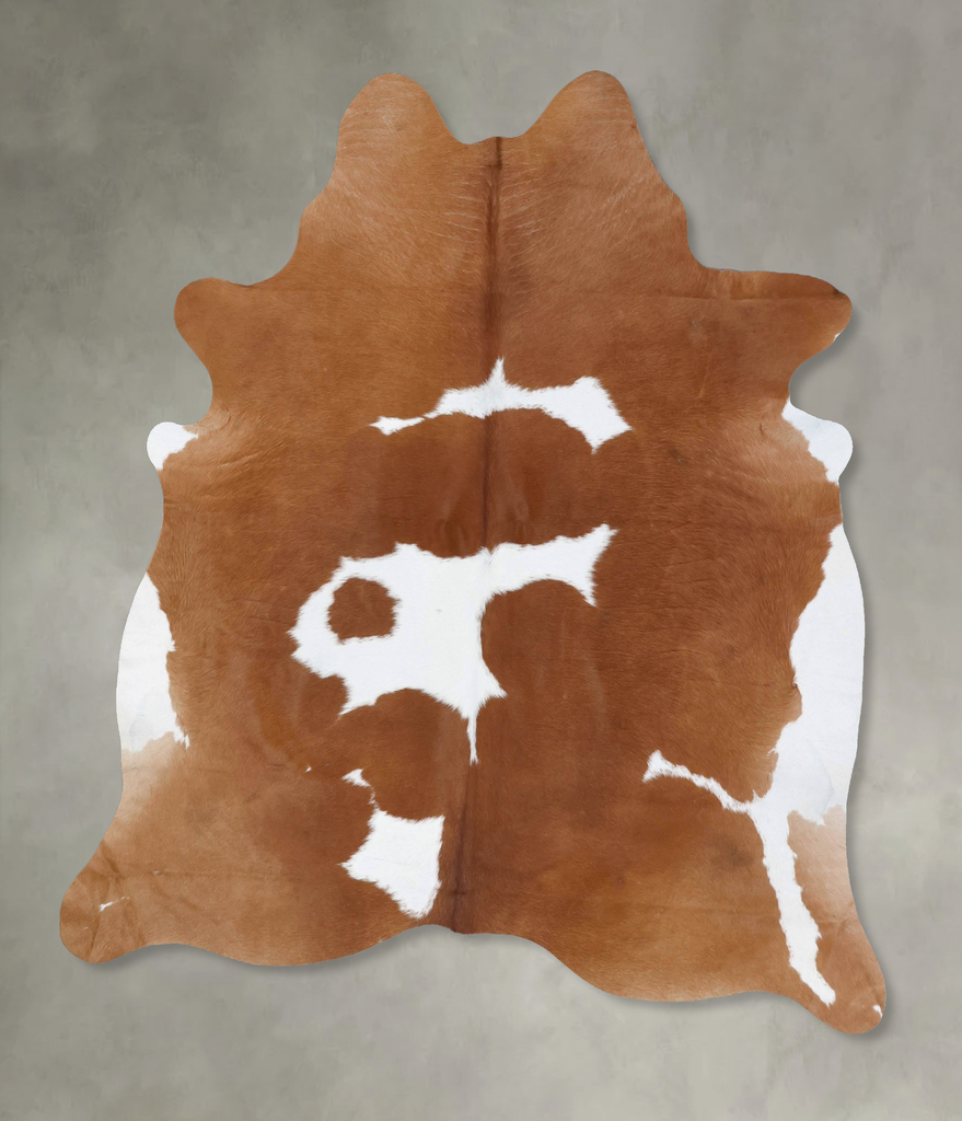 Brown and White X-Large Brazilian Cowhide Rug 7'5"H x 6'8"W #B18694 by Hudson Hides