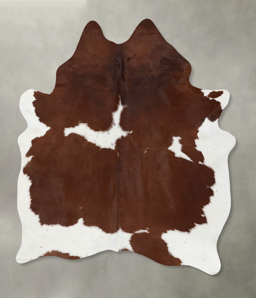Brown and White X-Large Brazilian Cowhide Rug 7'9"H x 5'10"W #B18695 by Hudson Hides