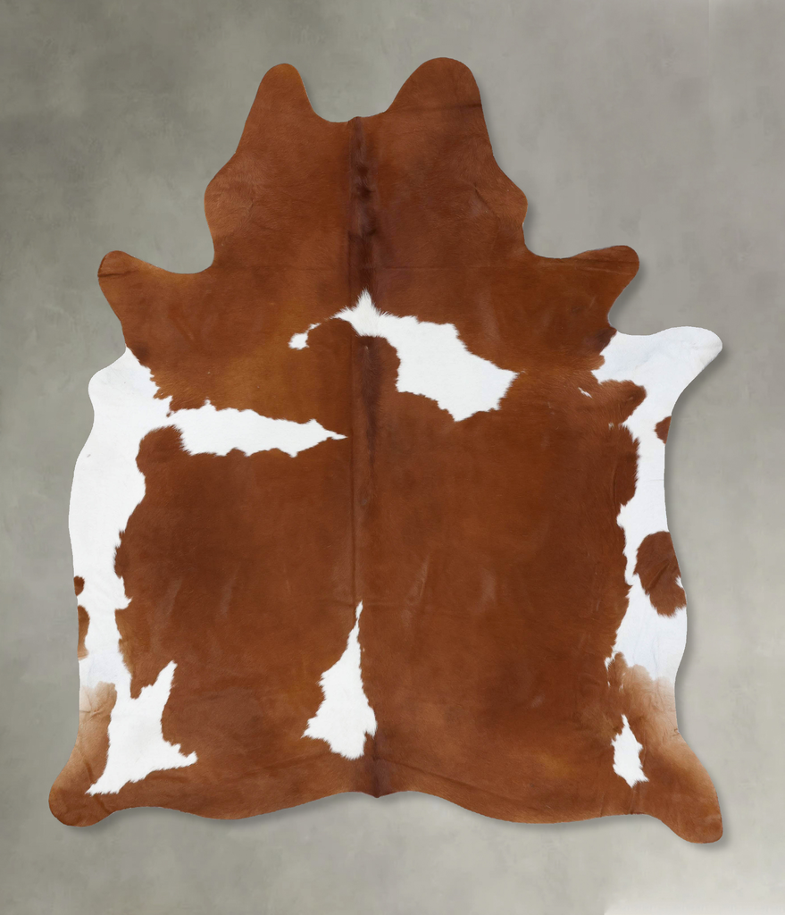 Brown and White X-Large Brazilian Cowhide Rug 7'10"H x 6'3"W #B18696 by Hudson Hides
