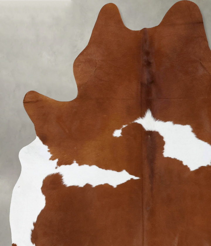Brown and White X-Large Brazilian Cowhide Rug 7'10"H x 6'3"W #B18696 by Hudson Hides