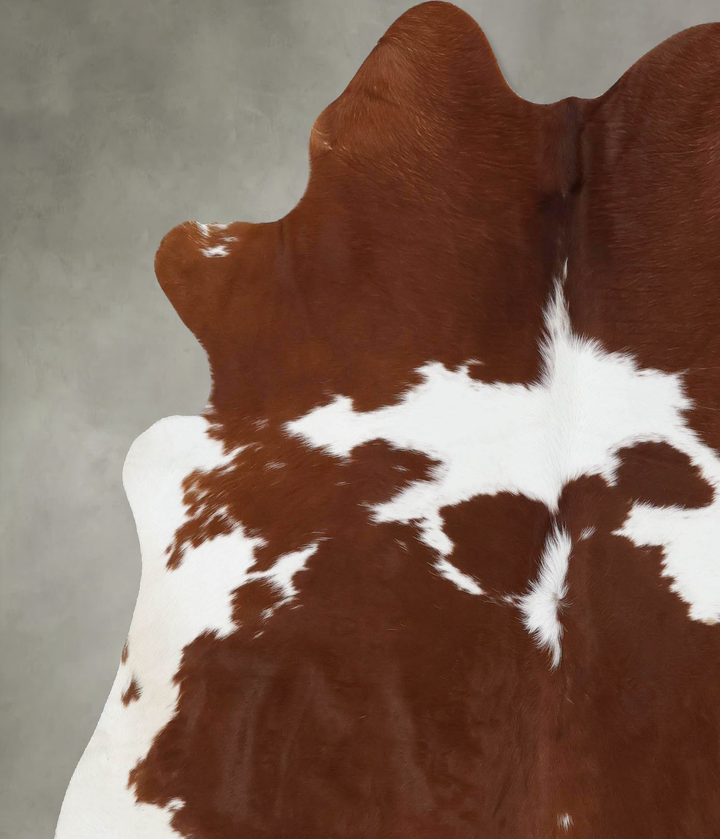 Brown and White X-Large Brazilian Cowhide Rug 6'8"H x 6'0"W #B18698 by Hudson Hides