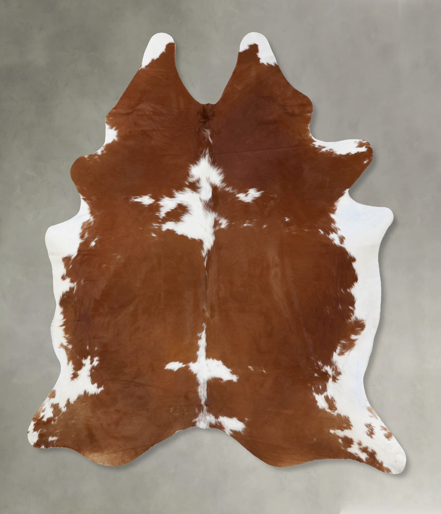 Brown and White XX-Large Brazilian Cowhide Rug 8'6"H x 6'6"W #B18699 by Hudson Hides