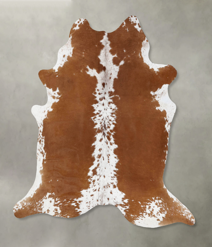 Brown and White X-Large Brazilian Cowhide Rug 7'8"H x 6'4"W #B18704 by Hudson Hides