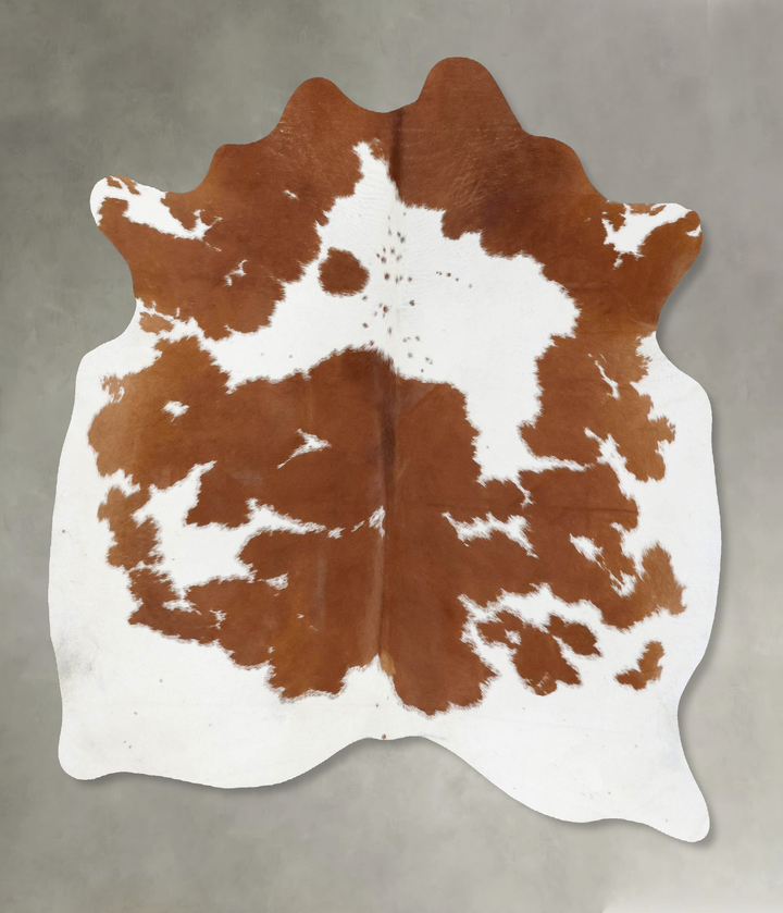 Brown and White Large Brazilian Cowhide Rug 6'2"H x 5'8"W #B18706 by Hudson Hides