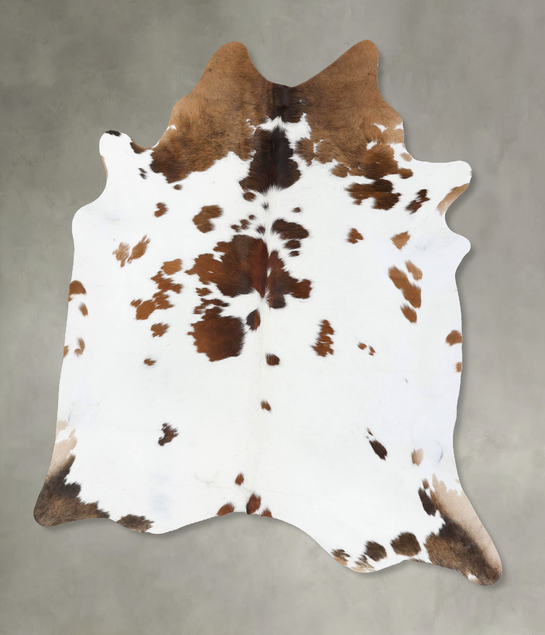 Brown and White Large Brazilian Cowhide Rug 6'9"H x 5'11"W #B18707 by 