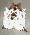 Brown and White Large Brazilian Cowhide Rug 6'9