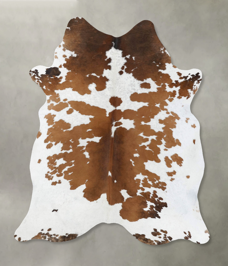 Chocolate and White X-Large Brazilian Cowhide Rug 7'3"H x 5'11"W #B18709 by Hudson Hides