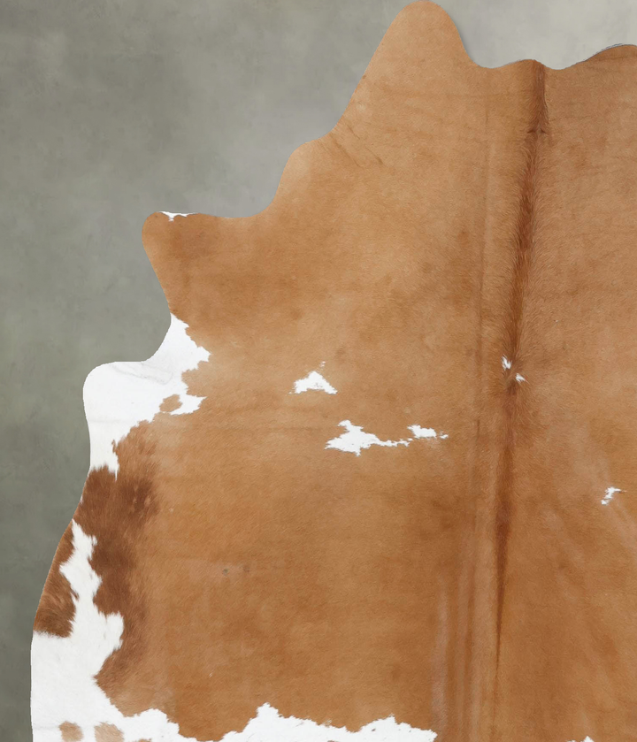 Beige and White Large Brazilian Cowhide Rug 6'8"H x 5'10"W #B18710 by Hudson Hides