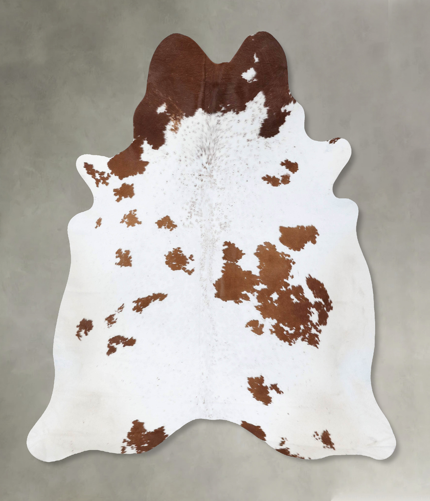Brown and White X-Large Brazilian Cowhide Rug 6'11"H x 6'3"W #B18711 by Hudson Hides