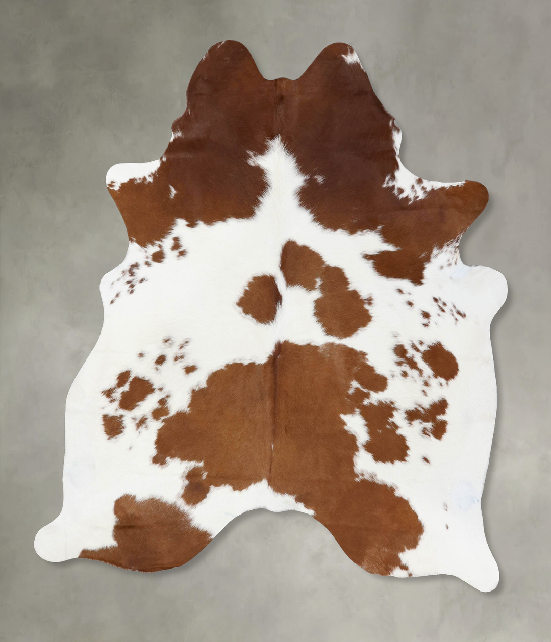 Brown and White X-Large Brazilian Cowhide Rug 7'3"H x 6'2"W #B18712 by