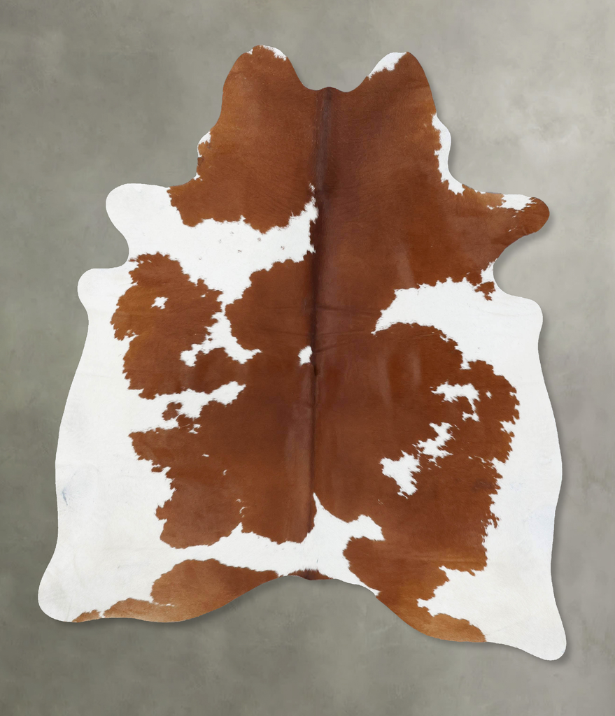 Brown and White X-Large Brazilian Cowhide Rug 7'1"H x 5'10"W #B18715 by Hudson Hides