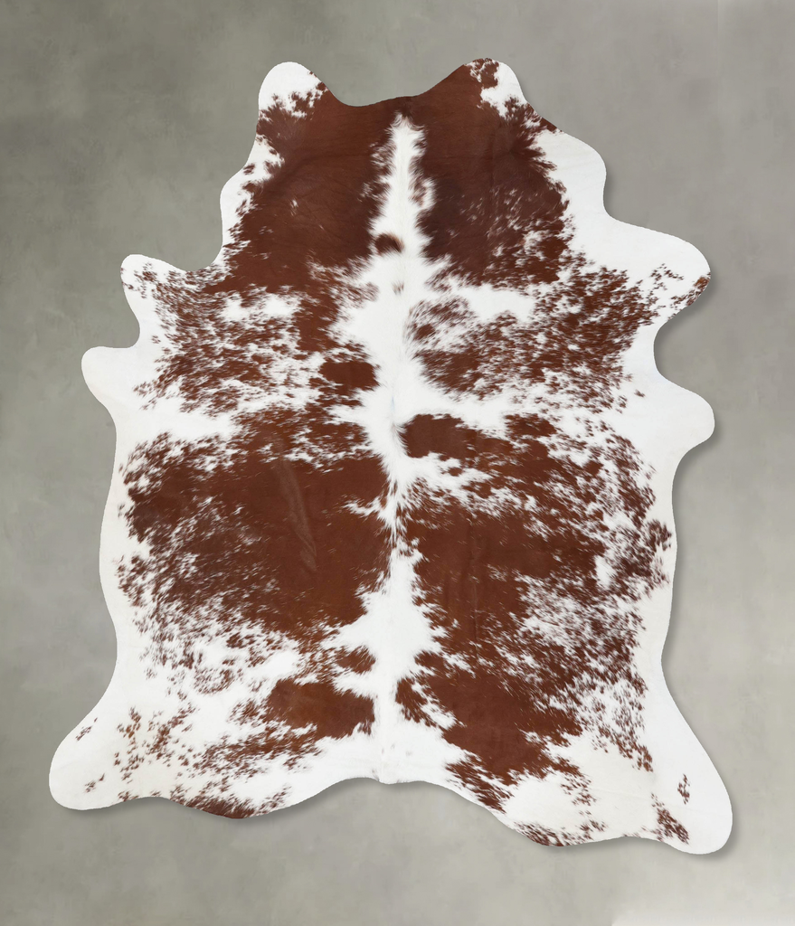 Brown and White X-Large Brazilian Cowhide Rug 7'1"H x 5'9"W #B18717 by Hudson Hides