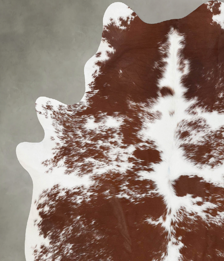 Brown and White X-Large Brazilian Cowhide Rug 7'1"H x 5'9"W #B18717 by Hudson Hides