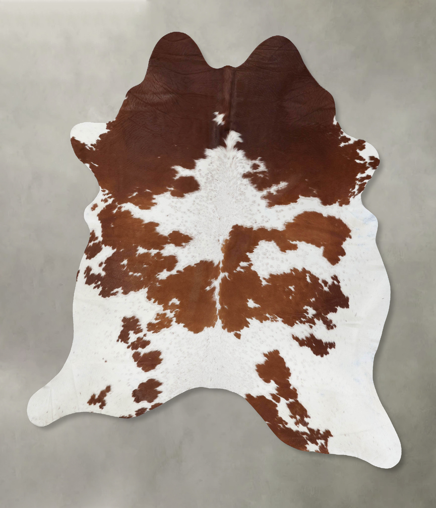 Brown and White X-Large Brazilian Cowhide Rug 7'8"H x 6'3"W #B18725 by Hudson Hides