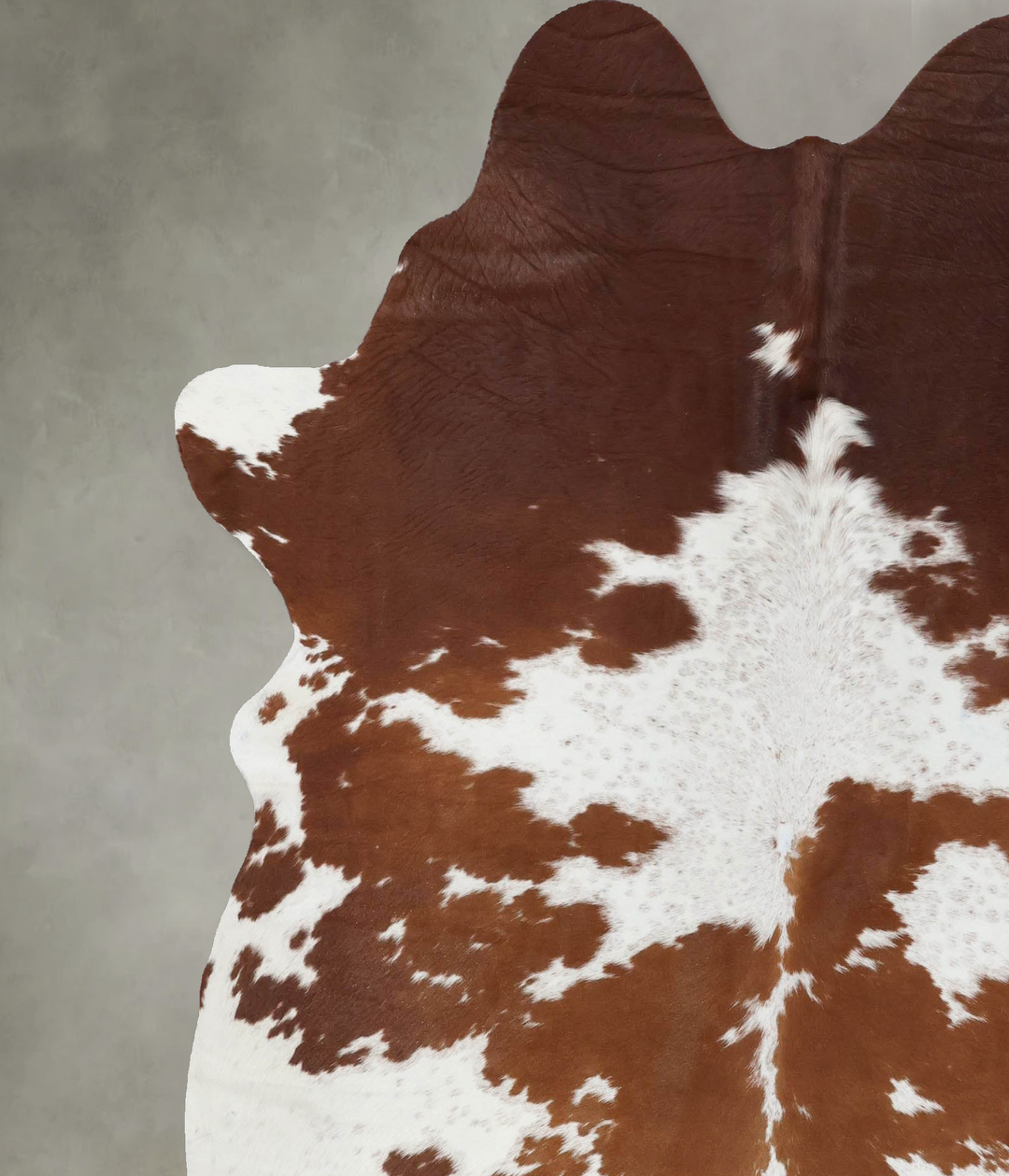 Brown and White X-Large Brazilian Cowhide Rug 7'8"H x 6'3"W #B18725 by