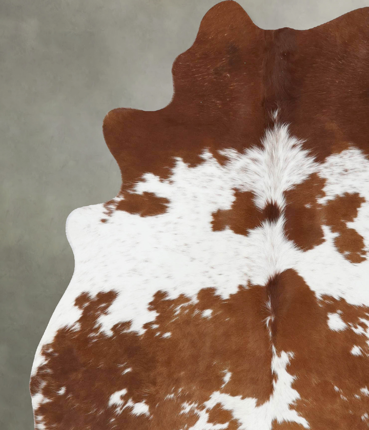 Brown and White X-Large Brazilian Cowhide Rug 7'4"H x 5'10"W #B18728 by Hudson Hides