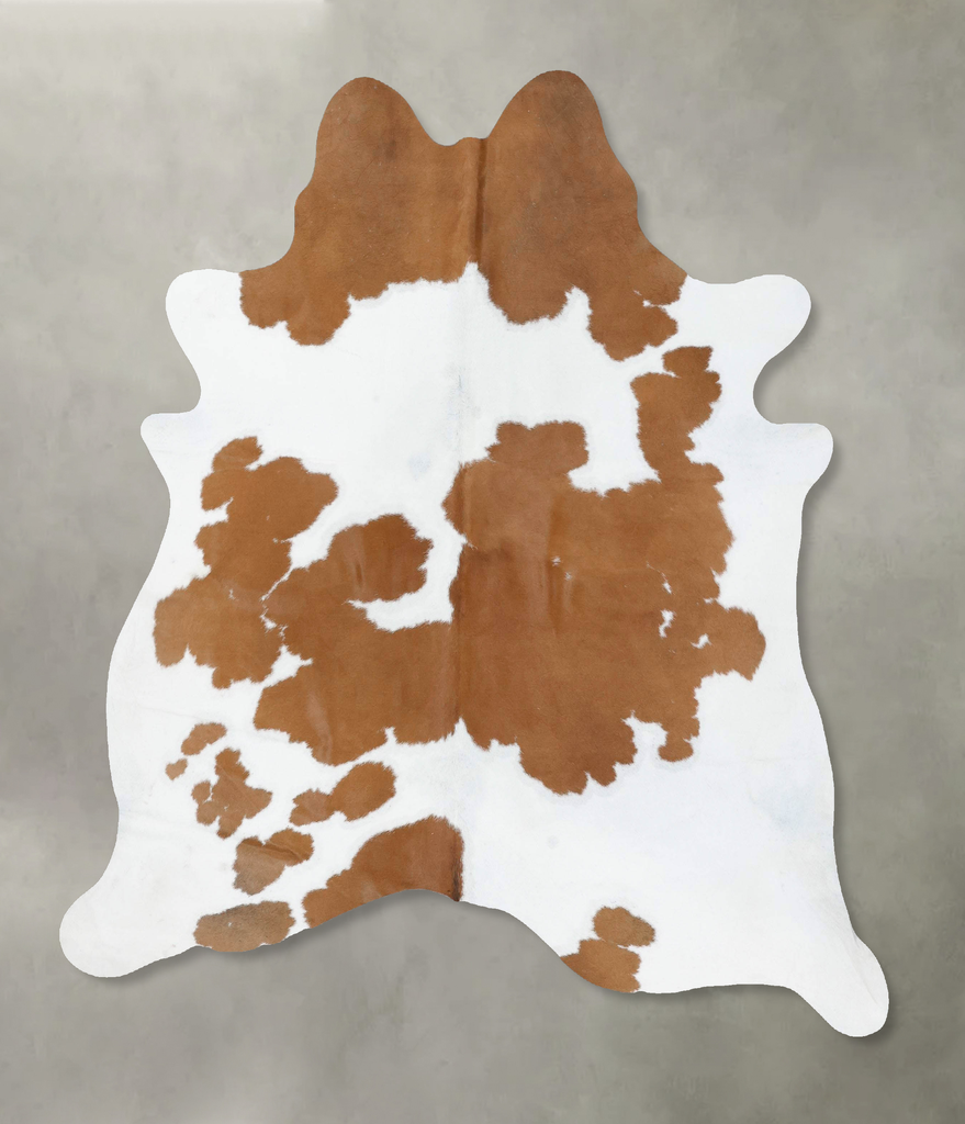 Beige and White Large Brazilian Cowhide Rug 6'6"H x 6'0"W #B18729 by Hudson Hides