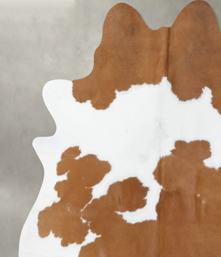 Beige and White Large Brazilian Cowhide Rug 6'6"H x 6'0"W #B18729 by Hudson Hides