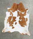 Brown and White X-Large Brazilian Cowhide Rug 6'8"H x 6'4"W #B18731 by Hudson Hides
