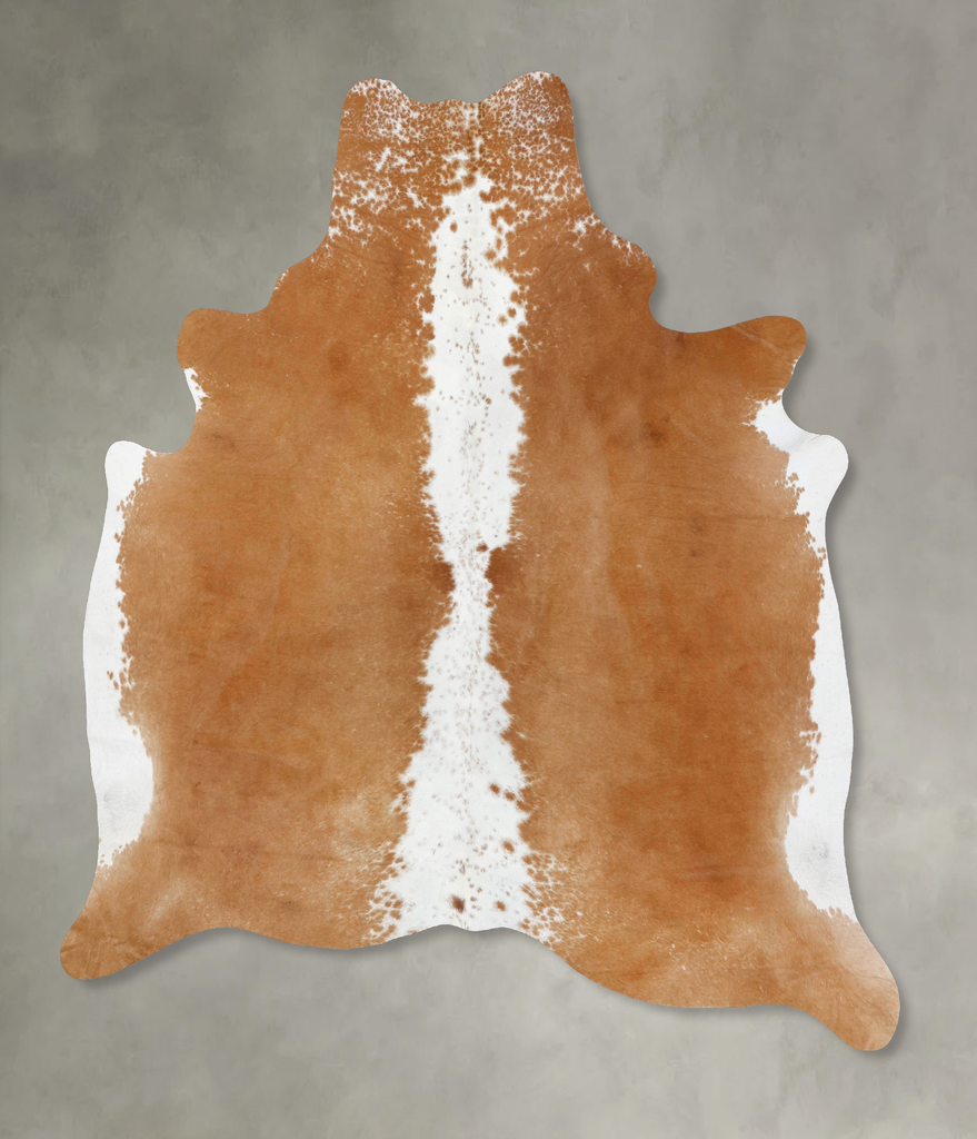 Beige and White XX-Large Brazilian Cowhide Rug 8'7"H x 7'0"W #B18733 by Hudson Hides