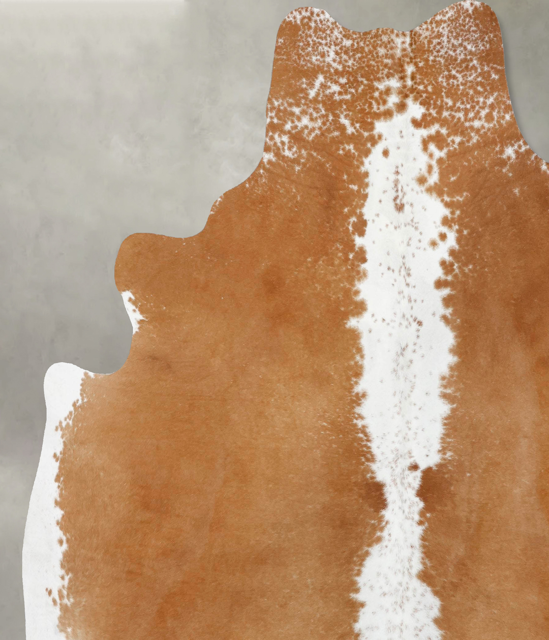 Beige and White XX-Large Brazilian Cowhide Rug 8'7"H x 7'0"W #B18733 b