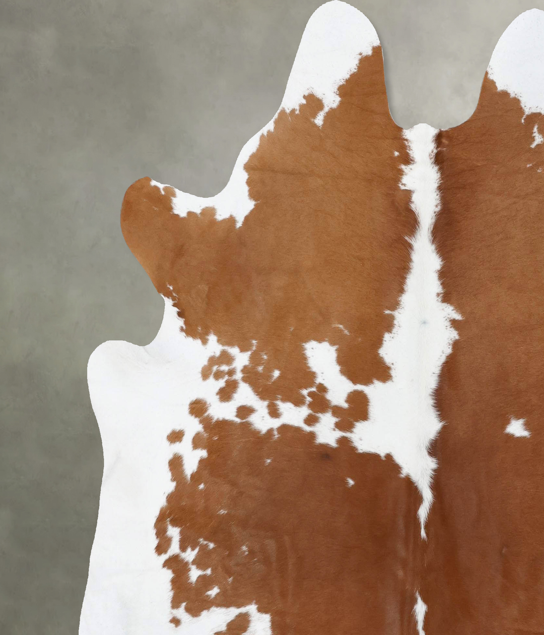 Brown and White X-Large Brazilian Cowhide Rug 7'2"H x 6'7"W #B18734 by