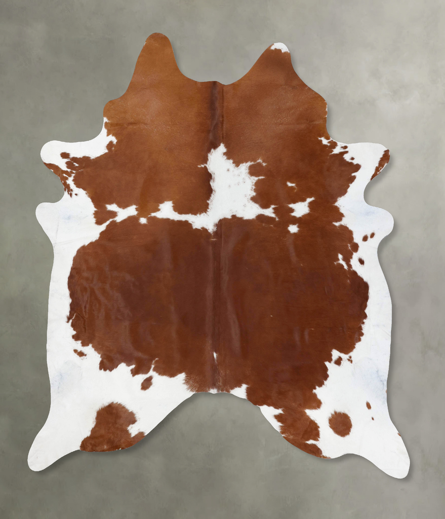 Brown and White XX-Large Brazilian Cowhide Rug 8'6"H x 7'4"W #B18736 by Hudson Hides