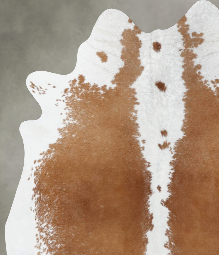 Brown and White Regular X-Large Brazilian Cowhide Rug 7'8"H x 6'5"W #B18743 by Hudson Hides