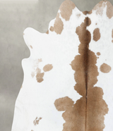 Brown and White XX-Large Brazilian Cowhide Rug 7'9"H x 7'7"W #B18744 by Hudson Hides