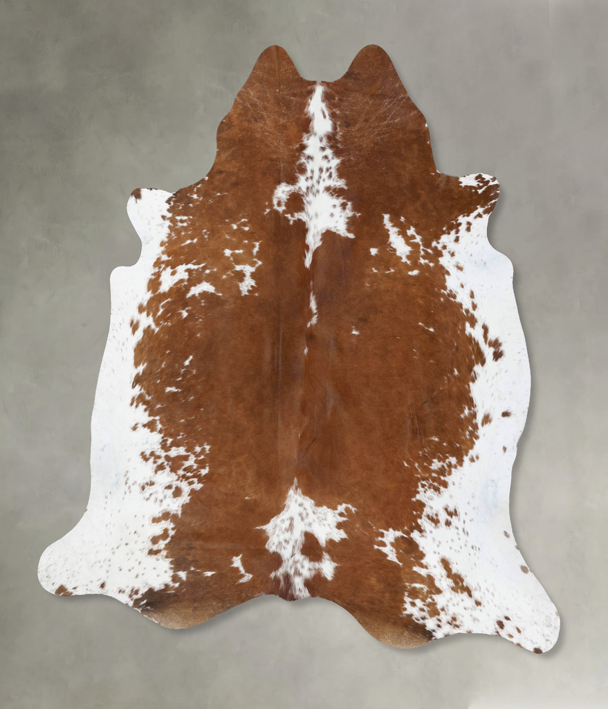 Brown and White XX-Large Brazilian Cowhide Rug 7'4"H x 7'1"W #B18747 by Hudson Hides