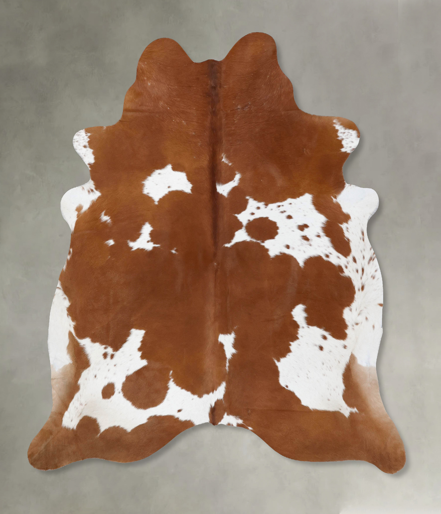 Brown and White XX-Large Brazilian Cowhide Rug 7'7"H x 6'9"W #B18752 by Hudson Hides