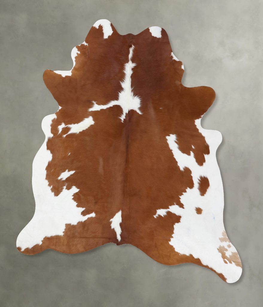 Brown and White XX-Large Brazilian Cowhide Rug 8'1"H x 6'5"W #B18753 by Hudson Hides