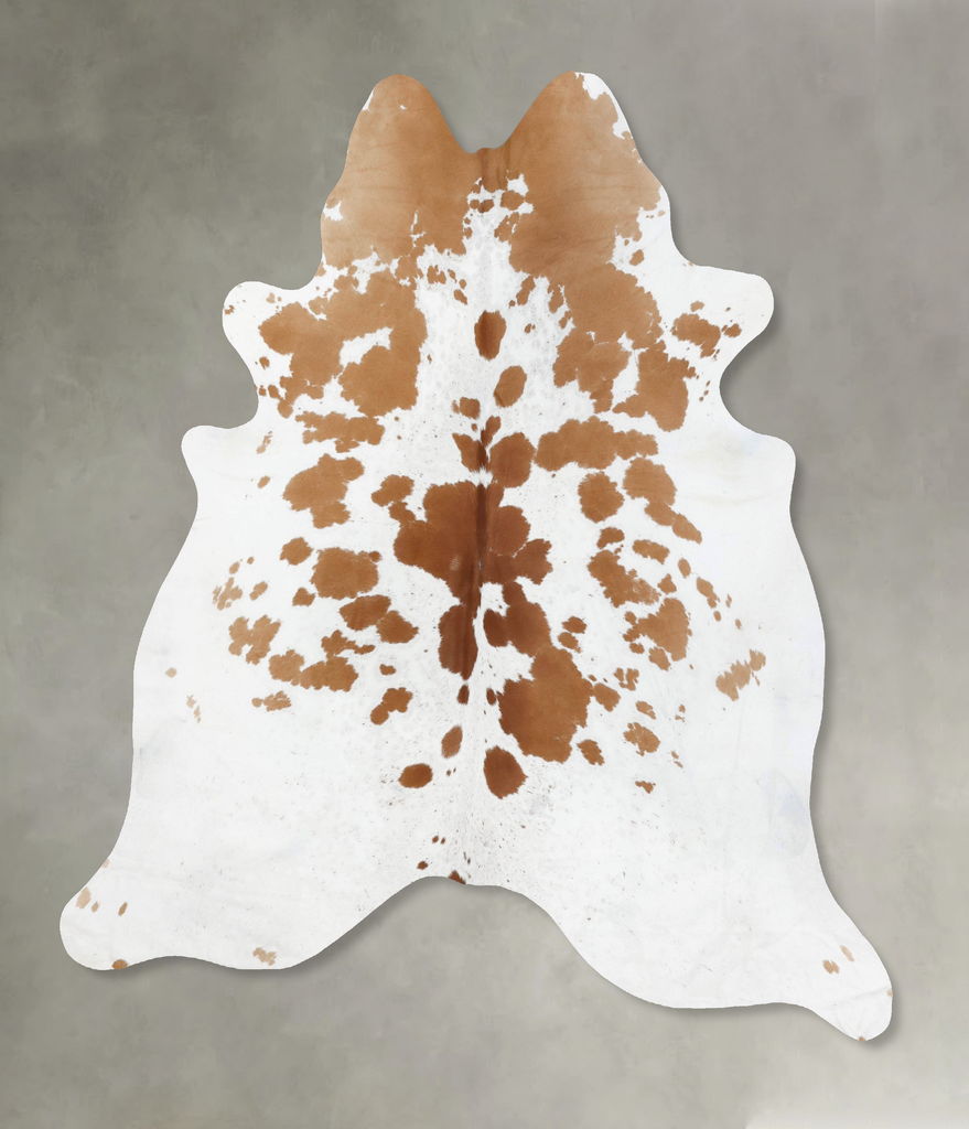 Brown and White XX-Large Brazilian Cowhide Rug 7'9"H x 7'2"W #B18755 by Hudson Hides
