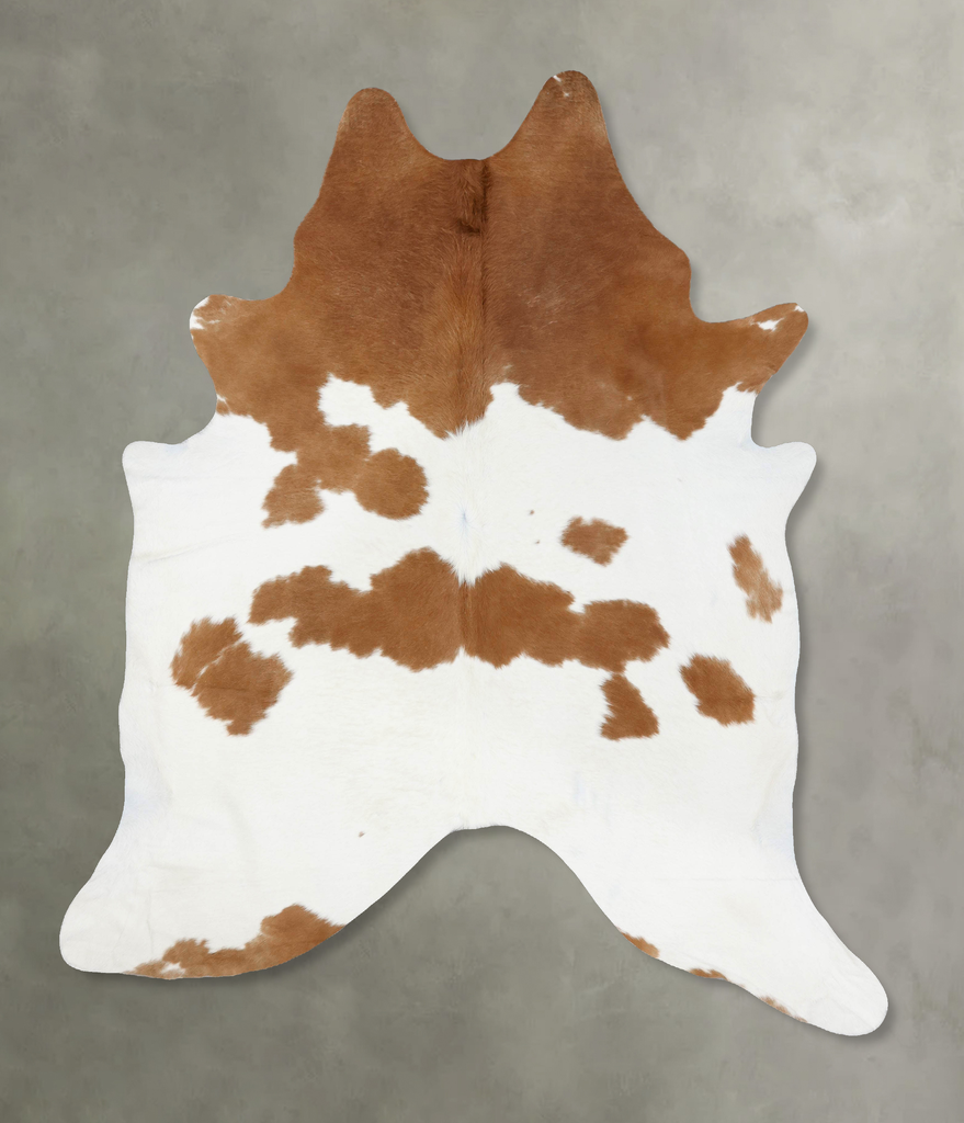 Brown and White XX-Large Brazilian Cowhide Rug 8'6"H x 7'1"W #B18756 by Hudson Hides