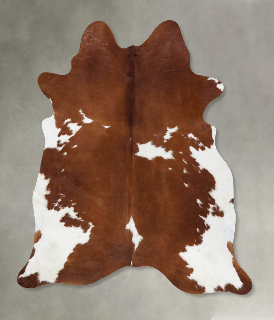 Brown and White XX-Large Brazilian Cowhide Rug 7'9"H x 6'9"W #B18757 by Hudson Hides