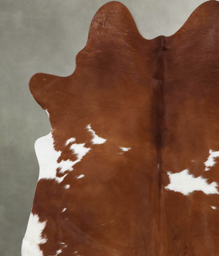 Brown and White XX-Large Brazilian Cowhide Rug 7'9"H x 6'9"W #B18757 by Hudson Hides
