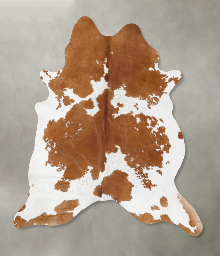 Brown and White XX-Large Brazilian Cowhide Rug 8'1"H x 7'4"W #B18760 by Hudson Hides