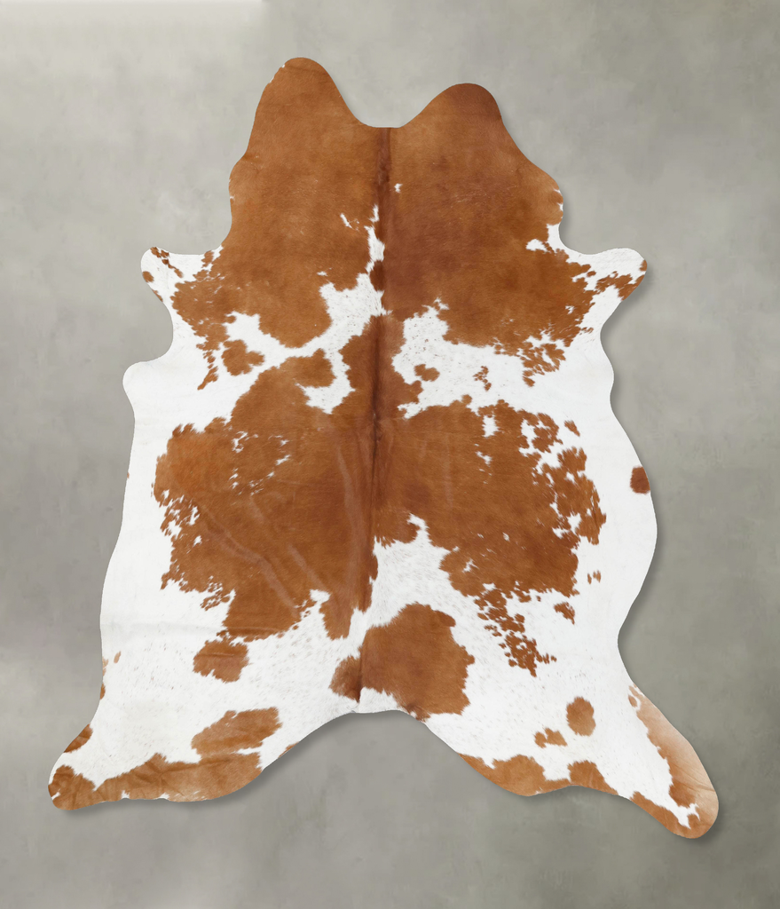 Brown and White XX-Large Brazilian Cowhide Rug 8'1"H x 7'4"W #B18760 by Hudson Hides