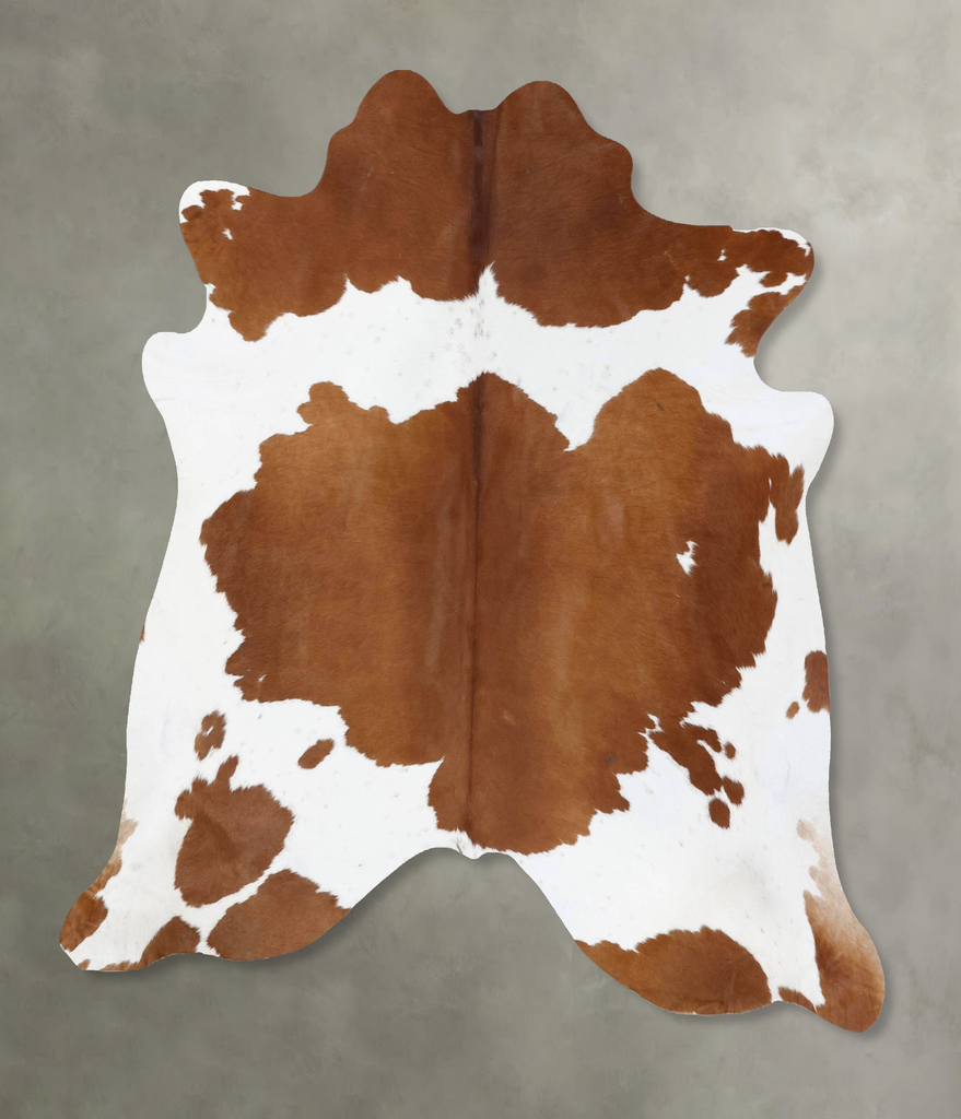 Brown and White X-Large Brazilian Cowhide Rug 6'8"H x 6'8"W #B18761 by Hudson Hides