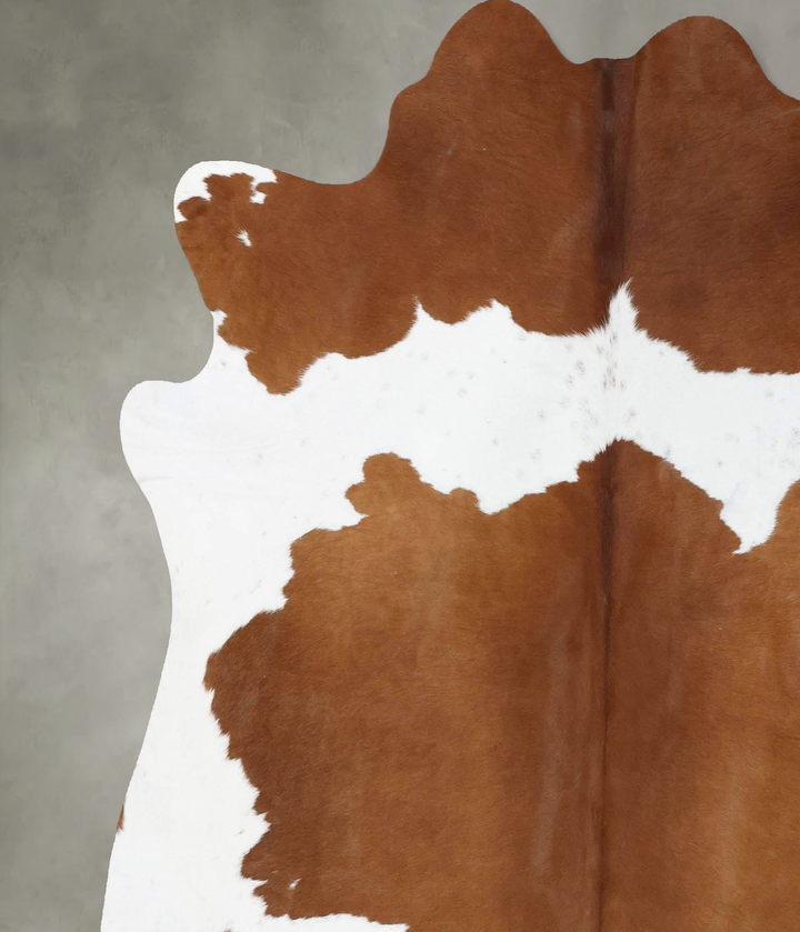 Brown and White X-Large Brazilian Cowhide Rug 6'8"H x 6'8"W #B18761 by Hudson Hides