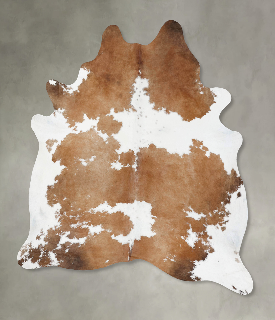 Brown and White XX-Large Brazilian Cowhide Rug 8'4"H x 6'8"W #B18762 by Hudson Hides