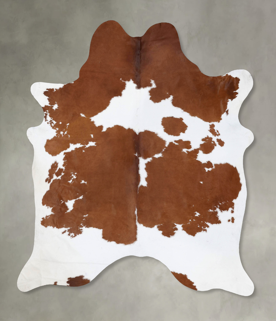 Brown and White XX-Large Brazilian Cowhide Rug 8'7"H x 6'9"W #B18763 by Hudson Hides