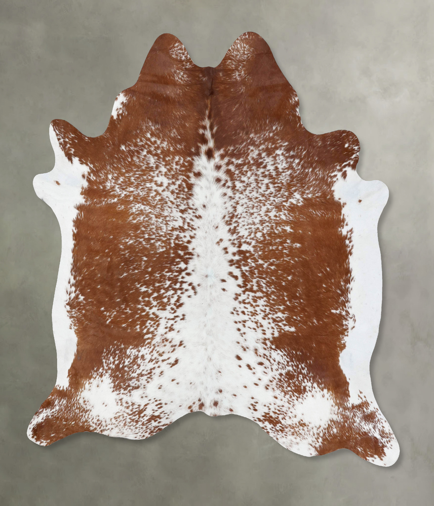 Brown and White X-Large Brazilian Cowhide Rug 7'7"H x 6'6"W #B18764 by Hudson Hides