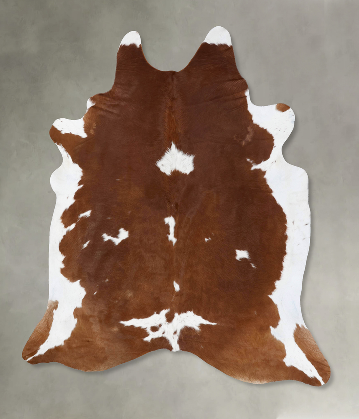 Brown and White XX-Large Brazilian Cowhide Rug 8'7"H x 7'3"W #B18765 by Hudson Hides