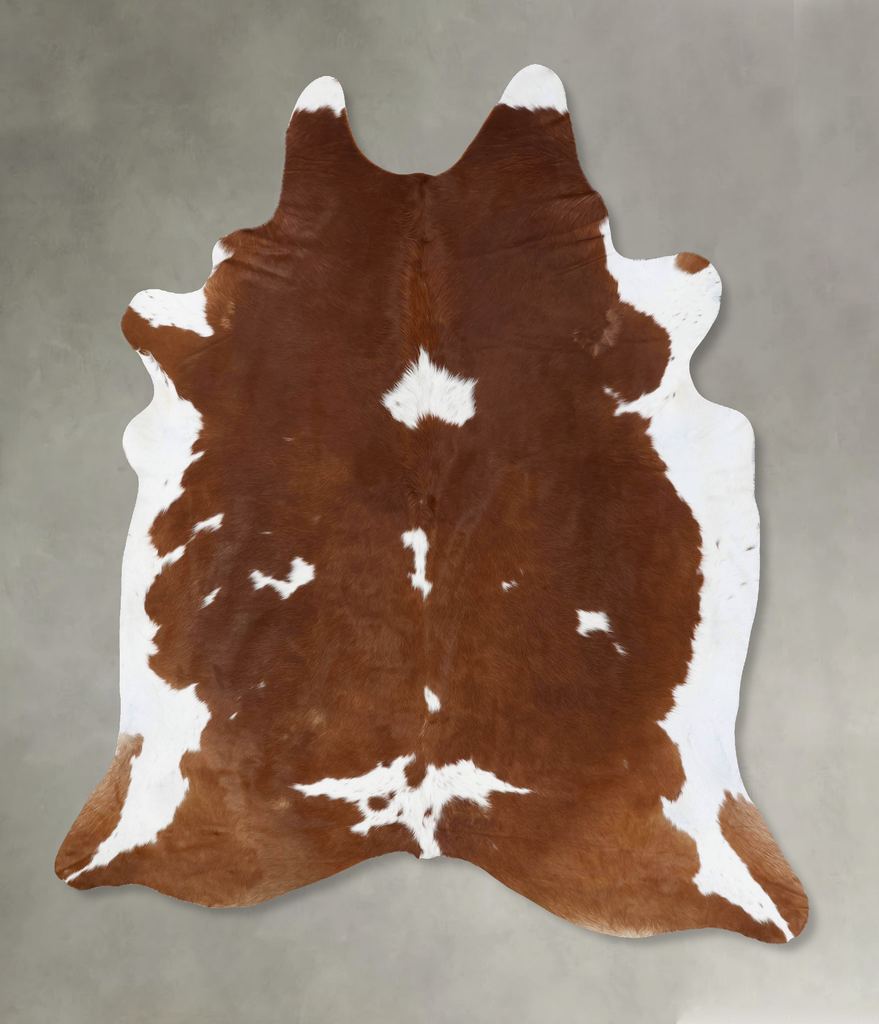 Brown and White XX-Large Brazilian Cowhide Rug 8'7"H x 7'3"W #B18765 by Hudson Hides