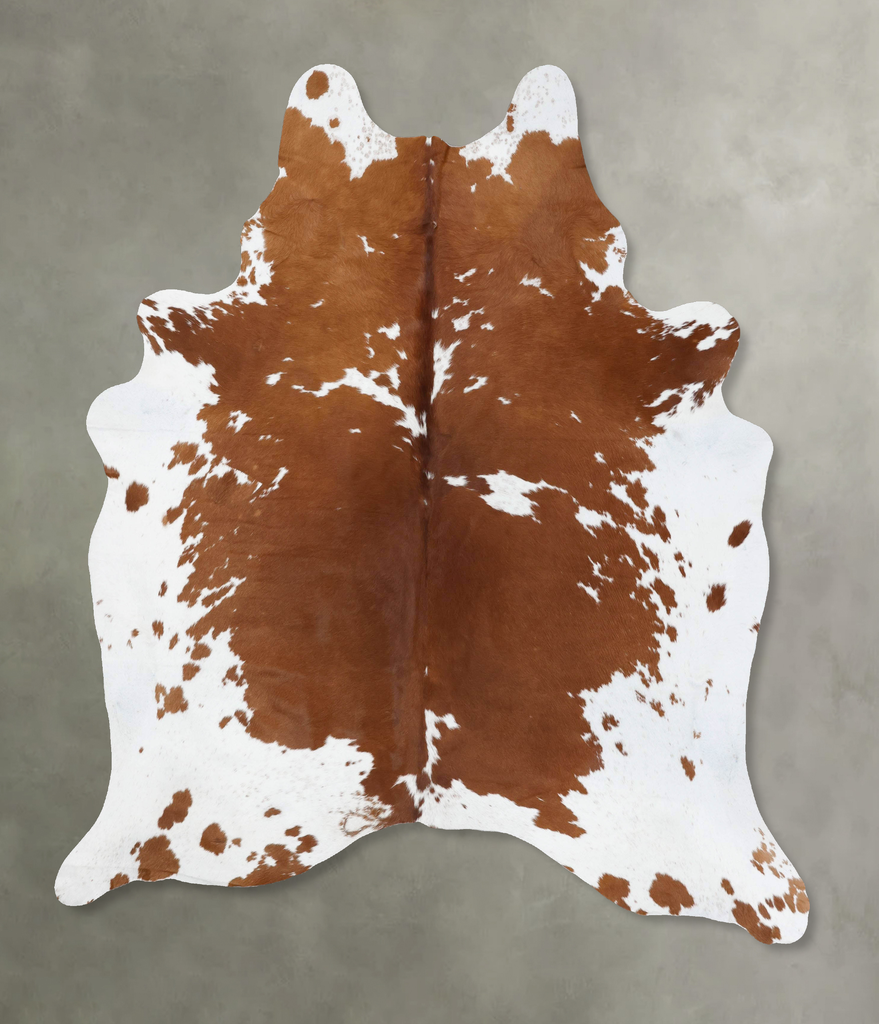 Brown and White XX-Large Brazilian Cowhide Rug 8'7"H x 6'7"W #B18766 by Hudson Hides
