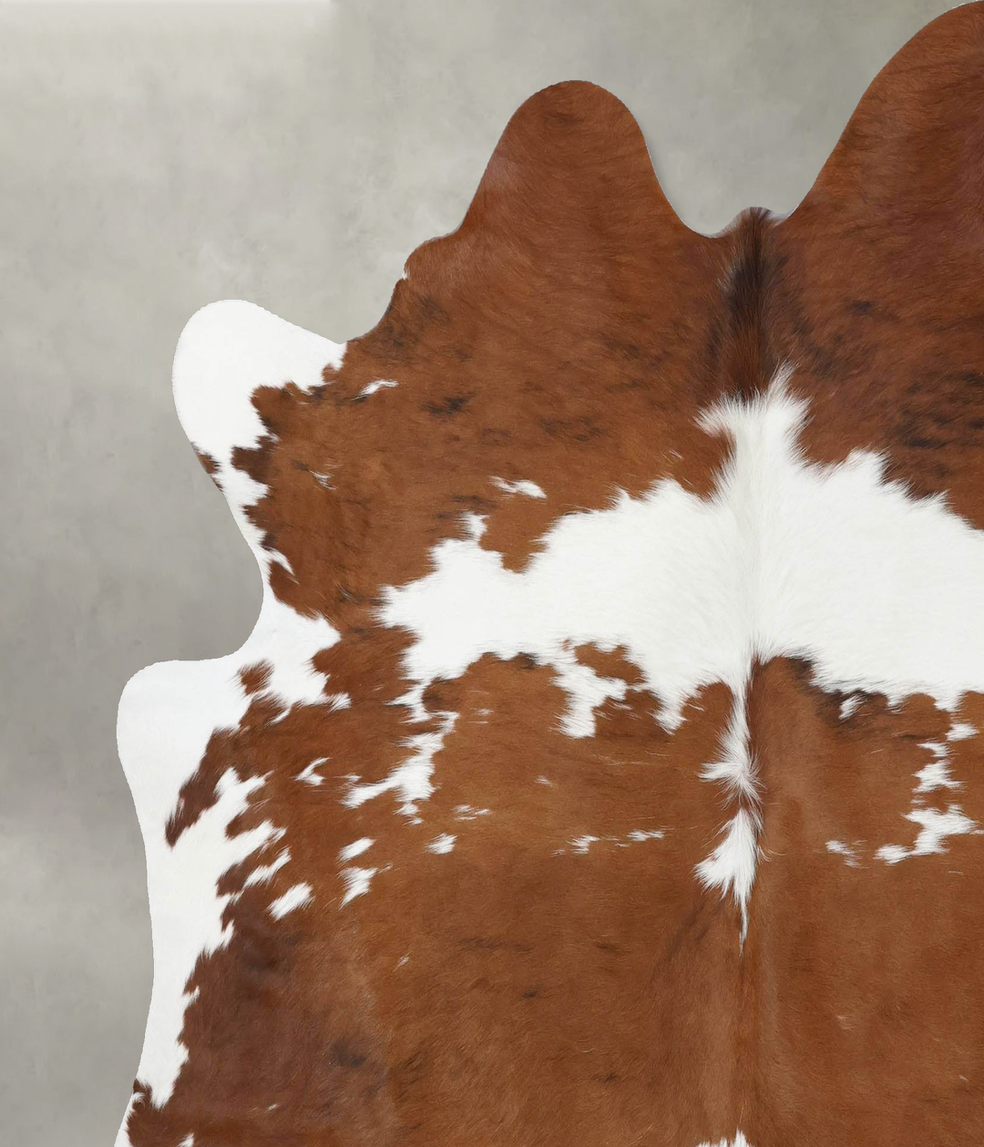 Brown and White X-Large Brazilian Cowhide Rug 7'2"H x 6'6"W #B18769 by