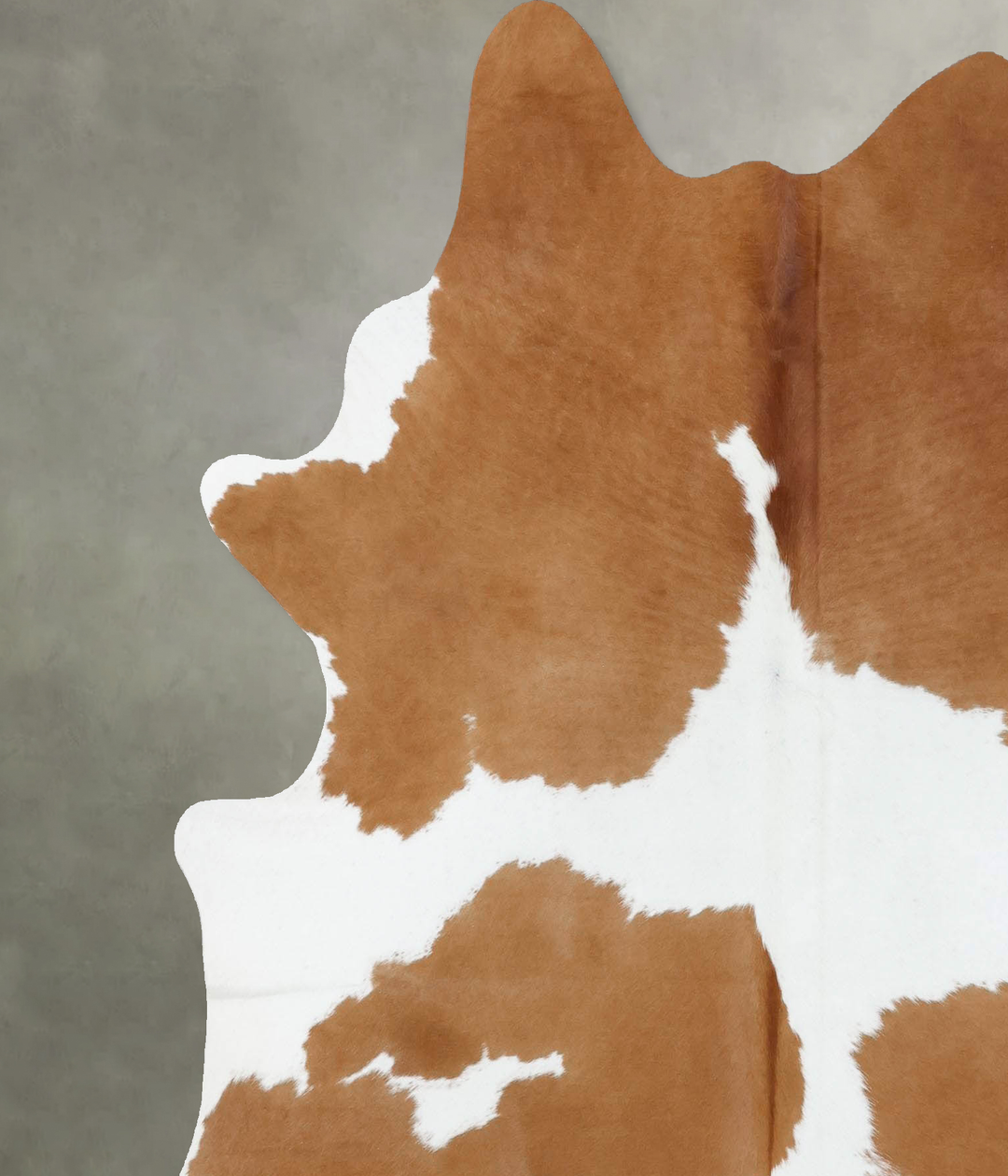 Beige and White X-Large Brazilian Cowhide Rug 6'8"H x 6'0"W #B18772 by