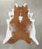 Brown and White X-Large Brazilian Cowhide Rug 7'2