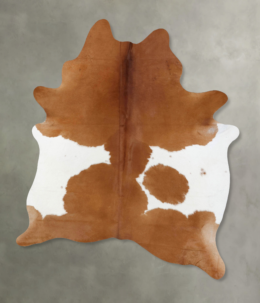 Brown and White X-Large Brazilian Cowhide Rug 7'6"H x 5'9"W #B18776 by Hudson Hides